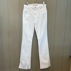 Joe’s Jeans High Rise Boot Cut Split Raw Hem White size 28